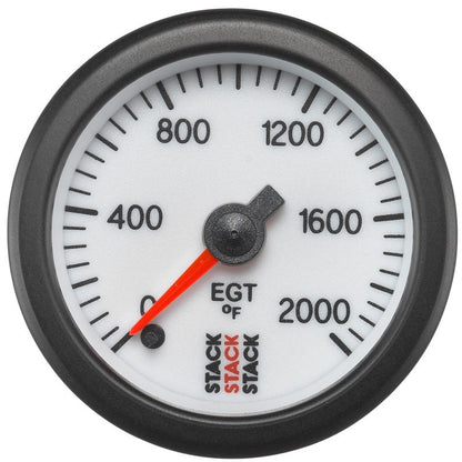 Autometer Stack 52mm 0-2000 Deg F Pro Stepper Motor Exhaust Gas Temp Gauge - White AutoMeter Gauges