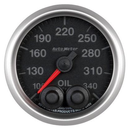 Autometer Elite 52mm 100-340 Deg F Oil Temp Peak & Warn w/ Electronic Control Gauge AutoMeter Gauges