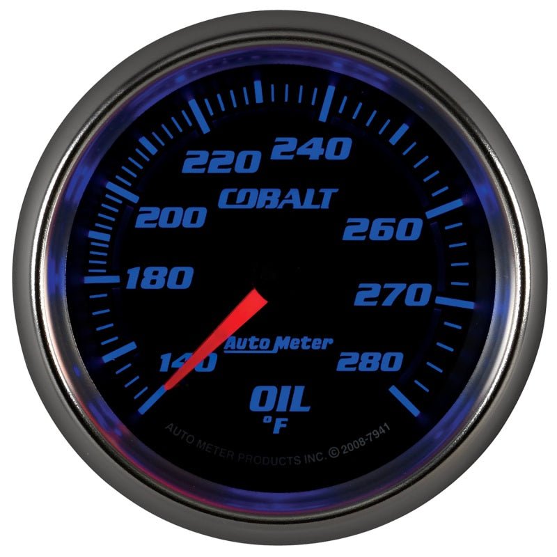 Autometer Cobalt 66.7mm 140-280 Degree F Mechanical Oil Temperature Gauge AutoMeter Gauges