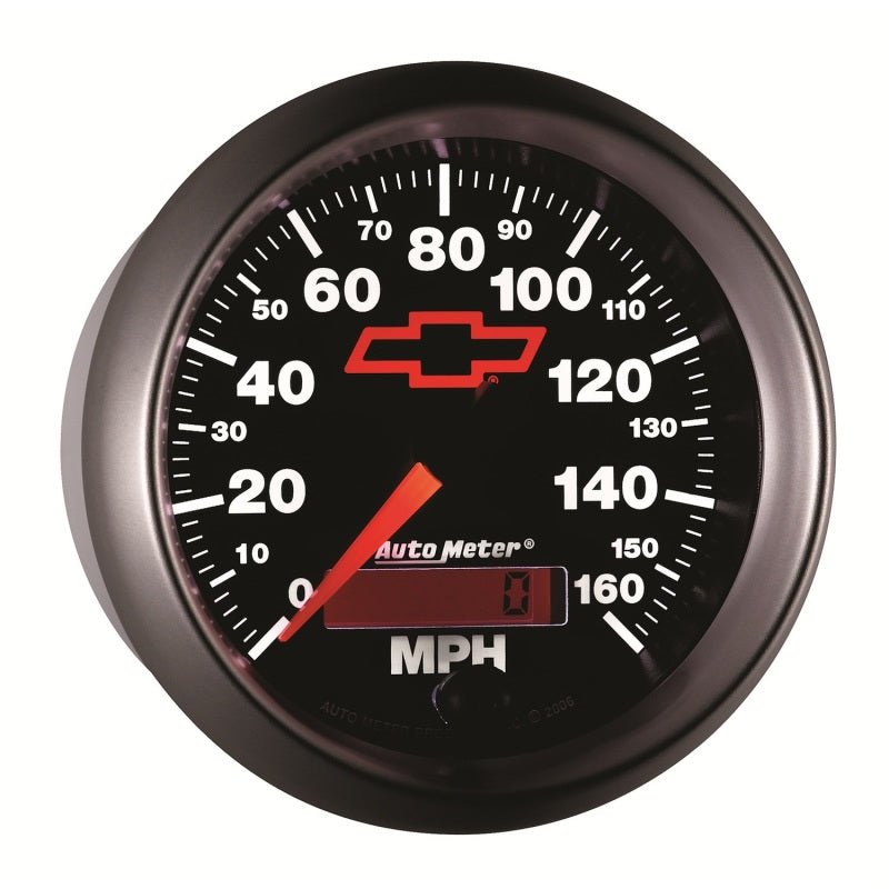 Autometer Speedometer 3-3/8in, 0-160 MPH, Elec. Programmable - Bowtie Black AutoMeter Gauges