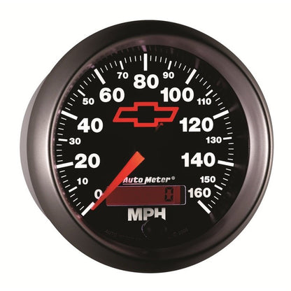 Autometer Speedometer 3-3/8in, 0-160 MPH, Elec. Programmable - Bowtie Black AutoMeter Gauges