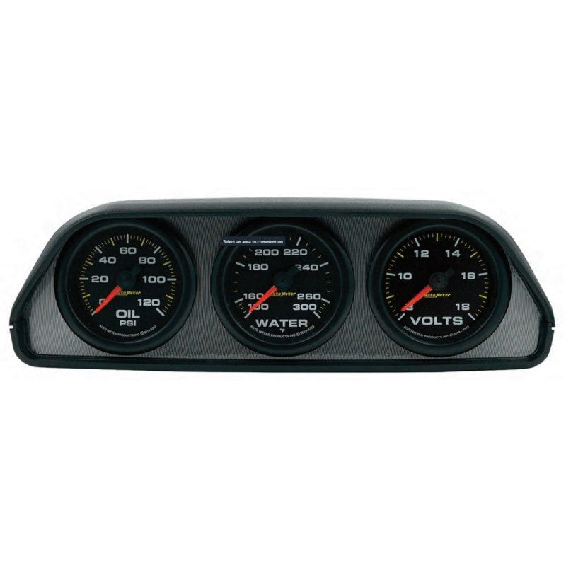 AutoMeter Extreme Environment 3 Gauge Kit w/ Universal Dash Pod AutoMeter Gauges
