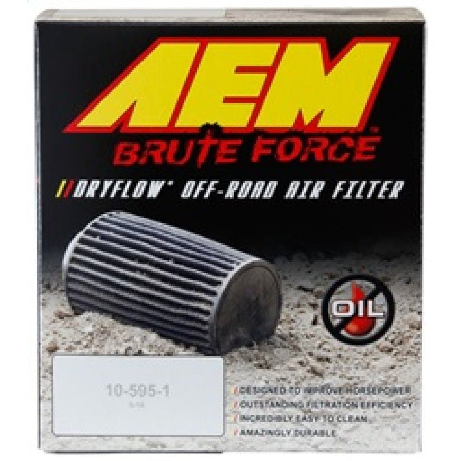 AEM 2.75in Flange ID x 4.75in Top OD x 5.5in Base OD x 5in Height Offset Flange DryFlow Air Filter AEM Induction Air Filters - Universal Fit