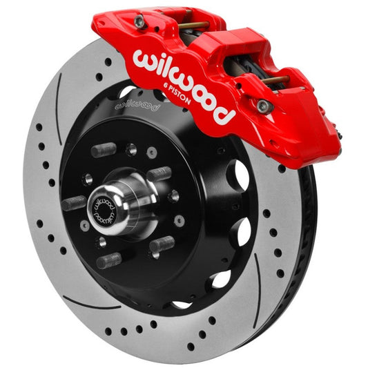 Wilwood Aero6 Big Brake Front Kit 14.00in D/S Red 67-69 Chevrolet Camaro w/ Wilwood AFX Pro Spindle Wilwood Big Brake Kits