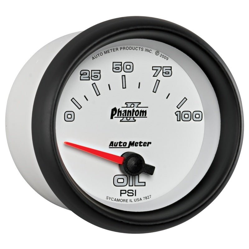 Autometer Phantom II 2 5/8in 0-100 PSI Short Sweep Electronic Oil Pressure Gauge AutoMeter Gauges