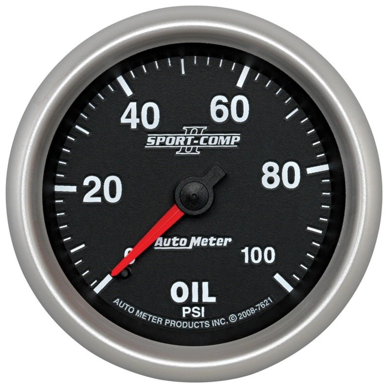 Autometer Sport-Comp II 2-5/8in 100 PSI Mechanical Oil Pressure Gauge AutoMeter Gauges