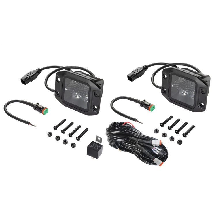 Hella Universal Black Magic 3.2in L.E.D. Cube Kit - Flood Beam (Flush Mount) Hella Fog Lights