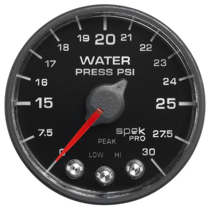 Autometer Spek-Pro - Nascar 2-1/16in Water Press 0- 30 psi Bfb AutoMeter Gauges