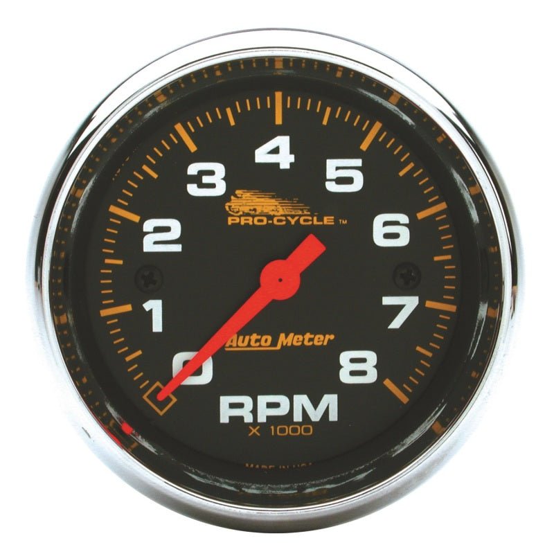 Autometer Pro-Cycle Gauge Tach 2 5/8in 8K Rpm 2&4 Cylinder Black AutoMeter Gauges