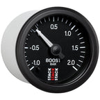 Autometer Stack 52mm -1 to +2 Bar T-Fitting 0.187in Barb (M) Mechanical Boost Pressure Gauge - Black AutoMeter Gauges