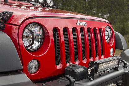 Rugged Ridge 07-18 Jeep Wrangler JK/JKU Textured Black Elite Headlight Euro Guards Rugged Ridge Light Covers and Guards