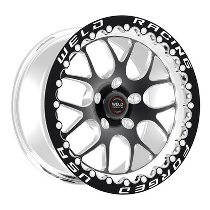 Weld S77 17x10 / 5x120mm BP / 7.2in. BS Black Wheel (High Pad) - Black Single Beadlock MT Weld Wheels - Forged