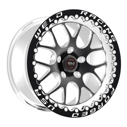 Weld S77 HD 17x11 / 6x5 BP / 7.4in. BS Black Wheel (HD Low Pad) - Black Single Beadlock MT Weld Wheels - Forged