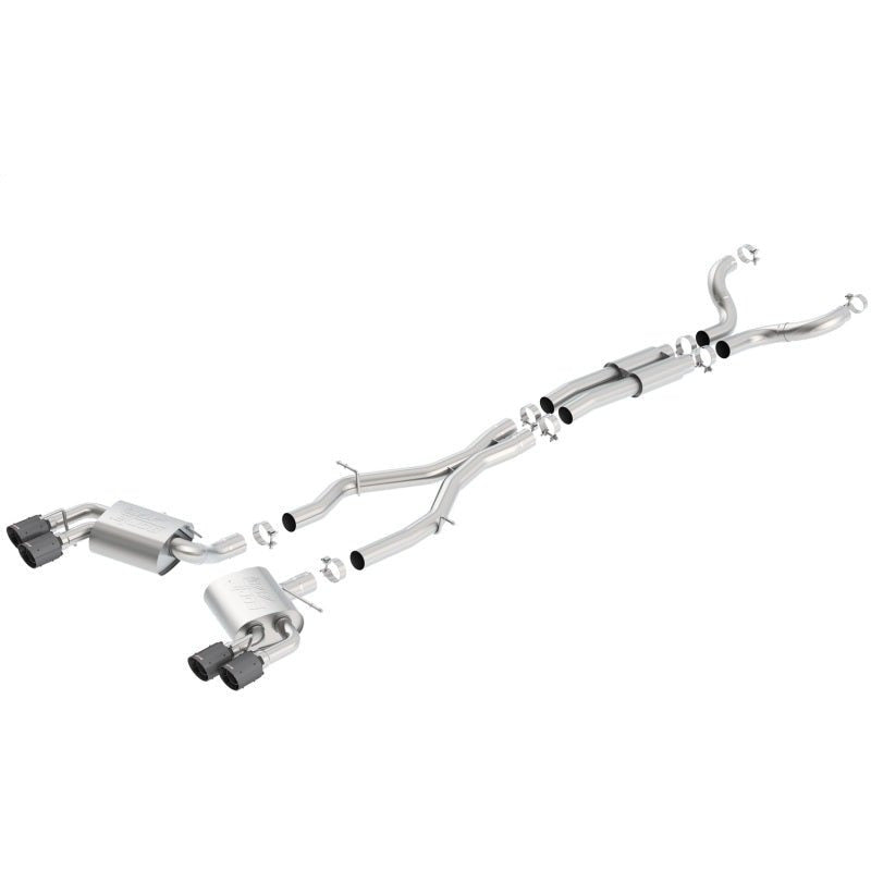 Borla 16-17 Chevy Camaro 6.2L 4in Dual CF Tips w/Black Core Dual Split Exit ATAK Catback Exhaust Borla Catback