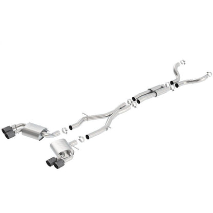 Borla 16-17 Chevy Camaro 6.2L 4in Dual CF Tips w/Black Core Dual Split Exit ATAK Catback Exhaust Borla Catback