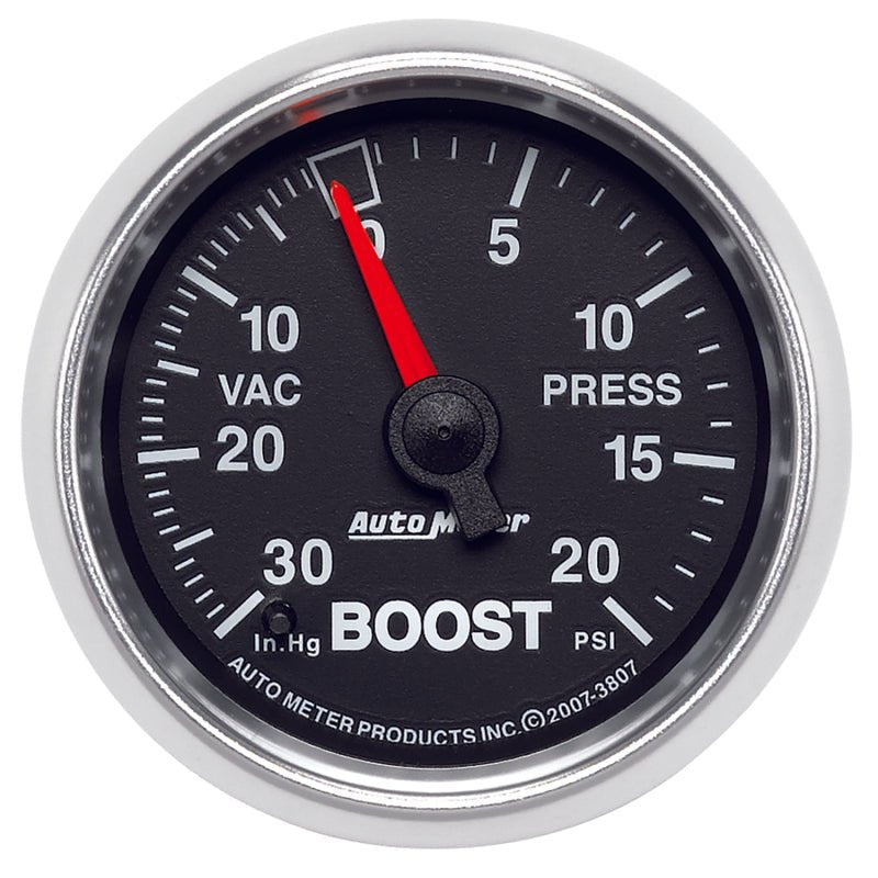 Autometer GS 52mm 30 in Hg/20 psi Mechanical Vacuum/Boost Gauge AutoMeter Gauges