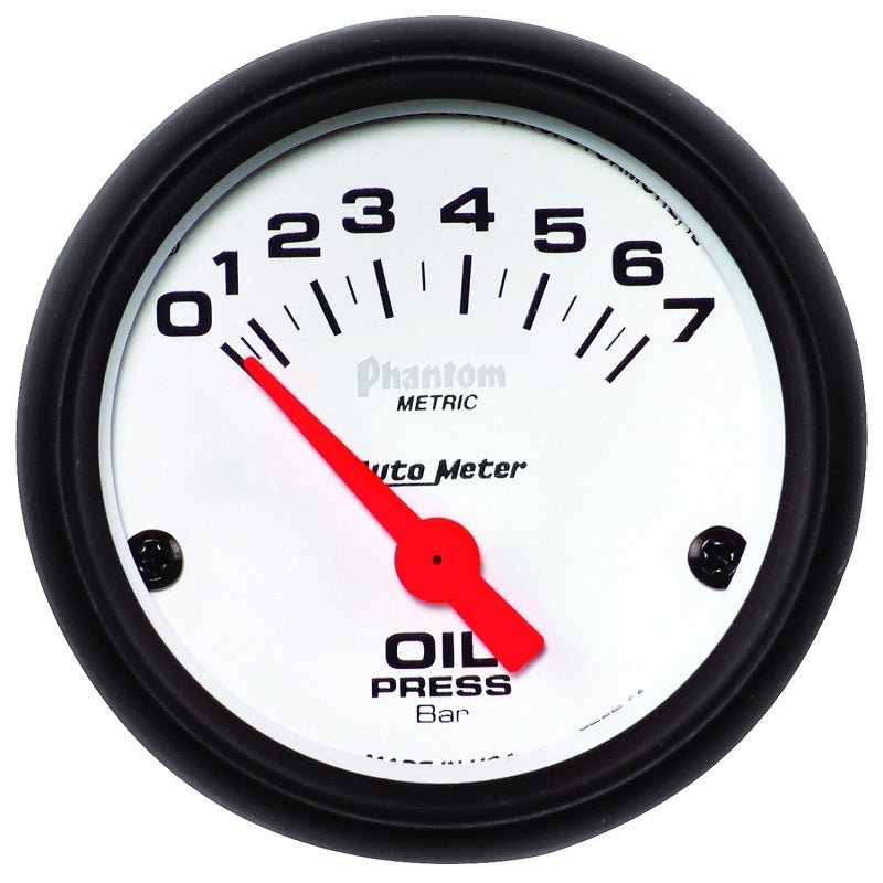 Autometer Phantom 2-1/16in 0-7 BAR Electric Oil Pressure Gauge AutoMeter Gauges