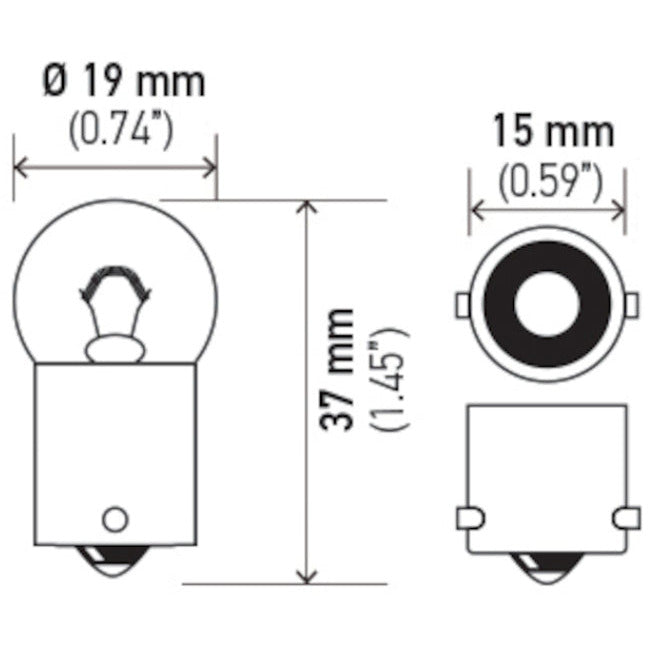 Hella Bulb 5637 24V 10W BA15s B6 Hella Bulbs