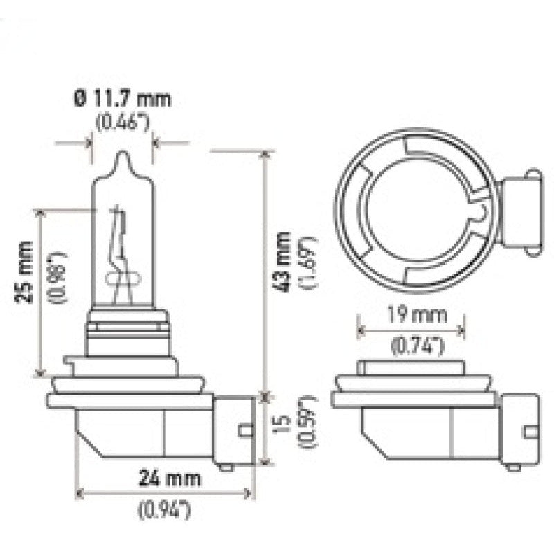 Hella Optilux H9 12V/100W XB Xenon White Bulb (pair) Hella Bulbs