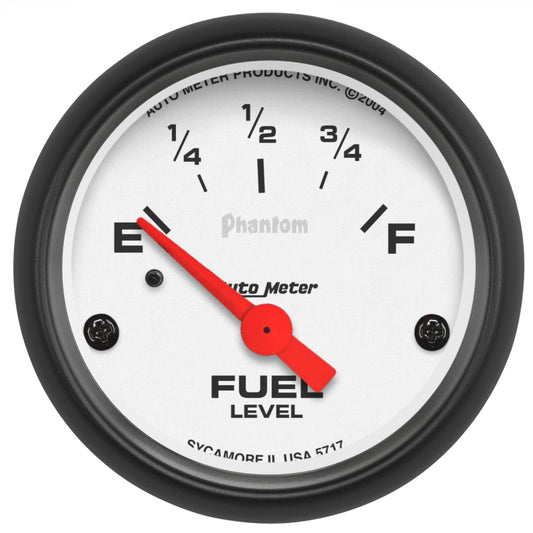 Autometer Phantom 2-1/16 inch Fuel Level Gauge AutoMeter Gauges