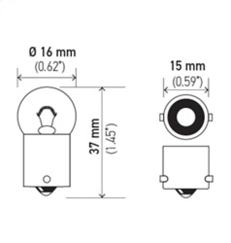 Hella Bulb 53 12V 2W 1CP BA9s G3.5