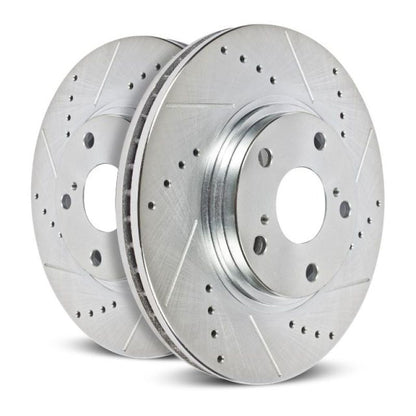 Power Stop 18-19 Jeep Wrangler Front Evolution Drilled & Slotted Rotors - Pair