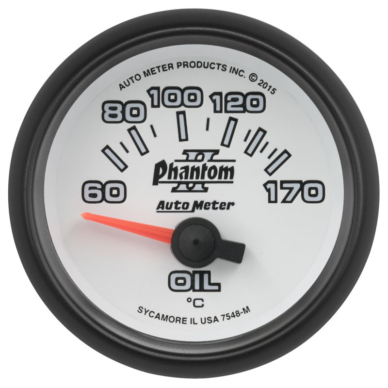 Autometer Phantom II Gauge Oil Temp 2 1/16in 60-170f Electric Phantom II AutoMeter Gauges