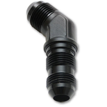 Vibrant -3AN Bulkhead Adapter 45 Degree Elbow Fitting - Anodized Black Only Vibrant Fittings