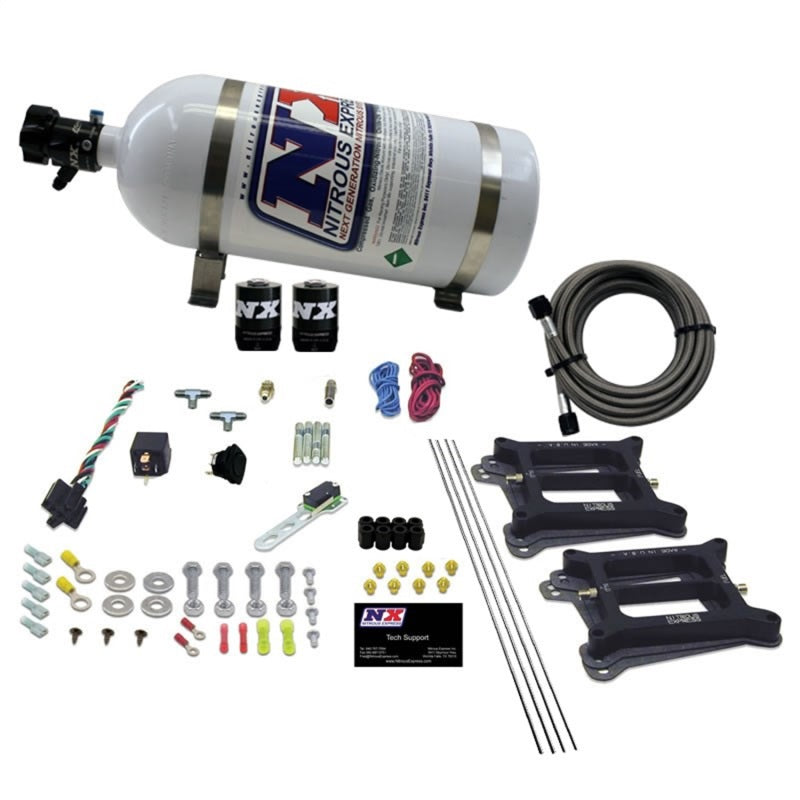 Nitrous Express Dual/4150/Gasoline Nitrous Kit (50-300HP) w/10lb Bottle Nitrous Express Nitrous Systems