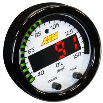 AEM X-Series Temperature 100-300F Gauge Kit (ONLY Black Bezel and Water Temp. Faceplate) AEM Gauges