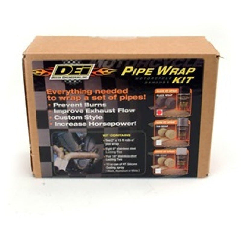 DEI Powersport Motorcycle Exhaust Wrap Kit - Black wrap w/ Black HT Silicone Coating DEI Thermal Wrap