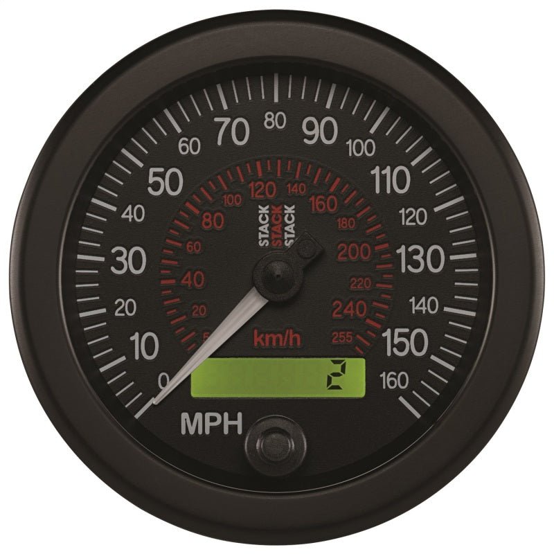 Autometer Stack Instruments 88MM 0-160 MPH / 260 KM/H Programmable Speedometer - Black AutoMeter Gauges