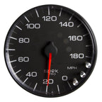 Autometer Spek-Pro Gauge Speedometer 5in 180 Mph Elec. Programmable Black/Black AutoMeter Gauges