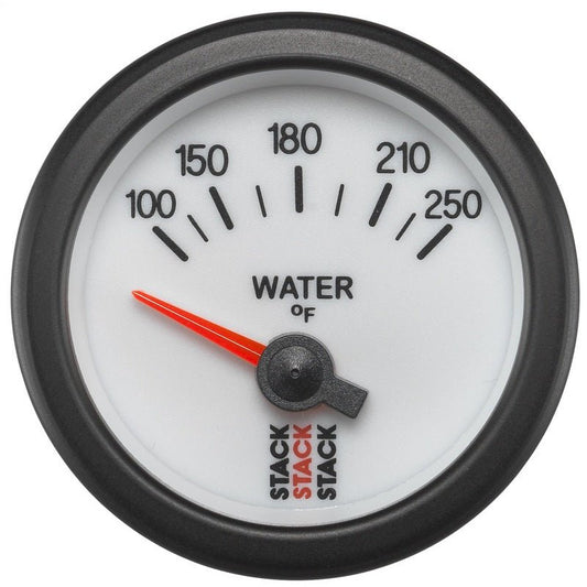 Autometer Stack 52mm 100-250 Deg F 1/8in NPTF Electric Water Temp Gauge - White AutoMeter Gauges