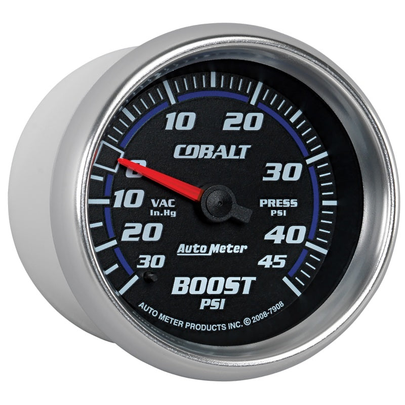 AutoMeter Gauge Vac/Boost 2-5/8in. 30Inhg-45PSI Mechanical Cobalt AutoMeter Gauges