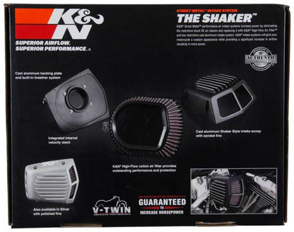 K&N Street Metal Intake System for 08-16 Harley Davidson Touring Models - Shaker Black