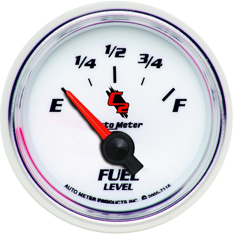 Autometer C2 52mm 240-33 Ohm Short Sweep Electronic Fuel Level Gauge AutoMeter Gauges