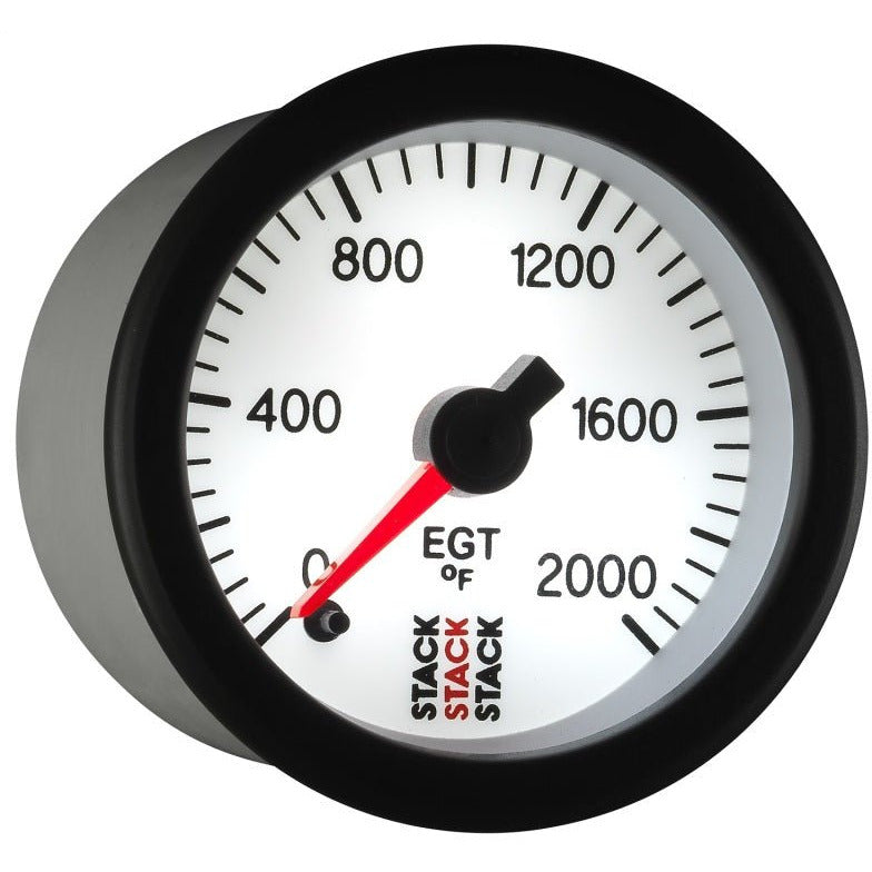 Autometer Stack 52mm 0-2000 Deg F Pro Stepper Motor Exhaust Gas Temp Gauge - White AutoMeter Gauges