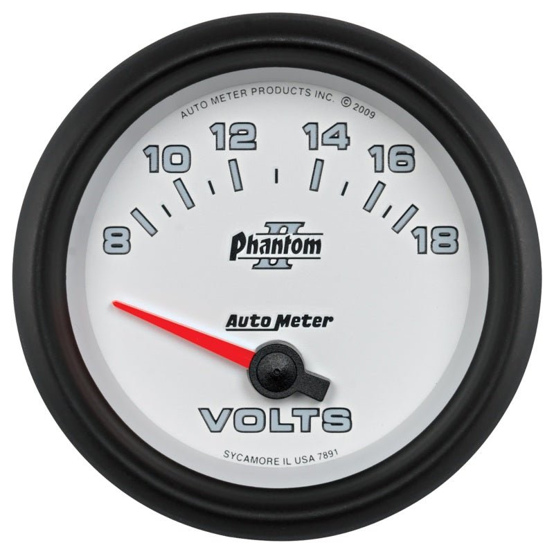 Autometer Phantom II 2-5/8in 18V Electric Voltmeter Gauge AutoMeter Gauges