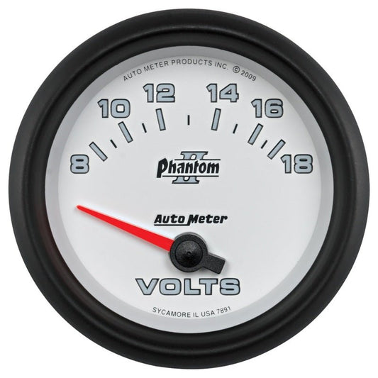 Autometer Phantom II 2-5/8in 18V Electric Voltmeter Gauge AutoMeter Gauges