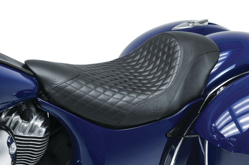 Mustang 14-21 Indian Chieftain,Chief,Dark Horse,Master,Indian Cafe Solo Seat w/Diam Stitch - Black