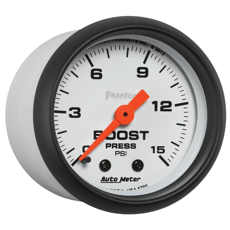 Autometer Phantom 52mm 0-15PSI Mechanical Boost Pressure Gauge AutoMeter Gauges