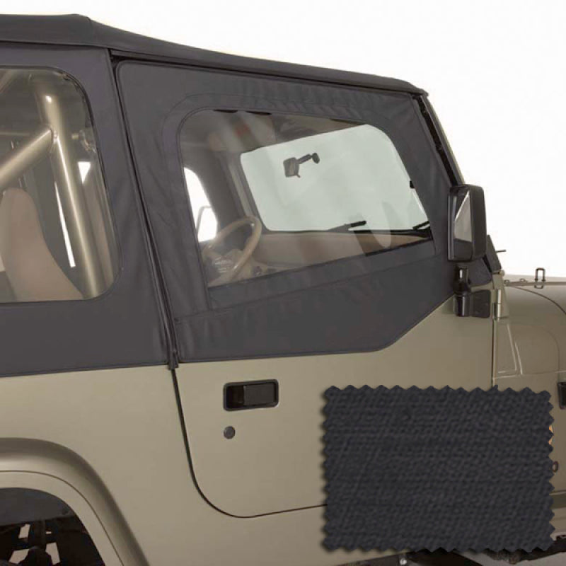 Rugged Ridge Upper Soft Door Kit Black Diamond 88-95 Jeep Wrangler YJ Rugged Ridge Doors