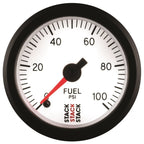 Autometer Stack 52mm 0-100 PSI 1/8in NPTF Male Pro Stepper Motor Fuel Pressure Gauge - White AutoMeter Gauges