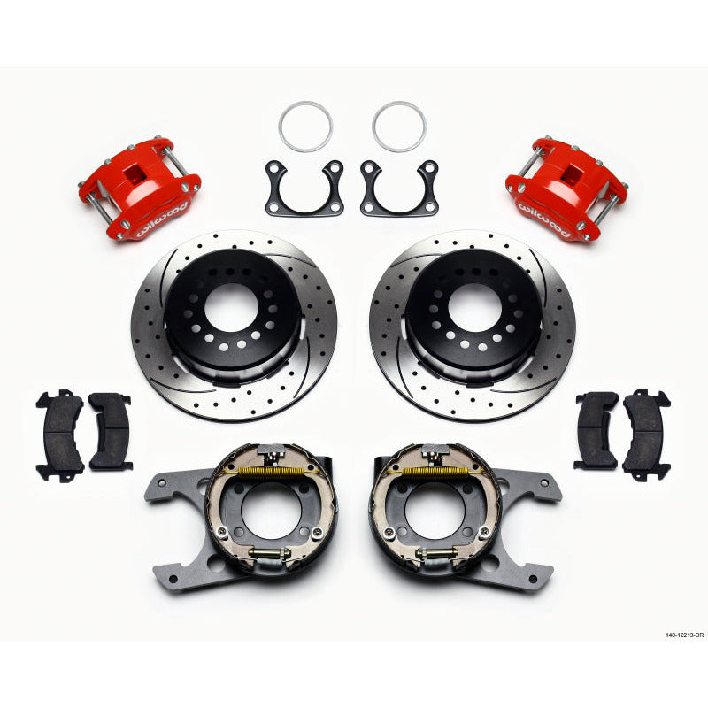 Wilwood D154 P/S P-B Kit Drilled-Red Big Ford 2.36in Offset Wilwood Big Brake Kits