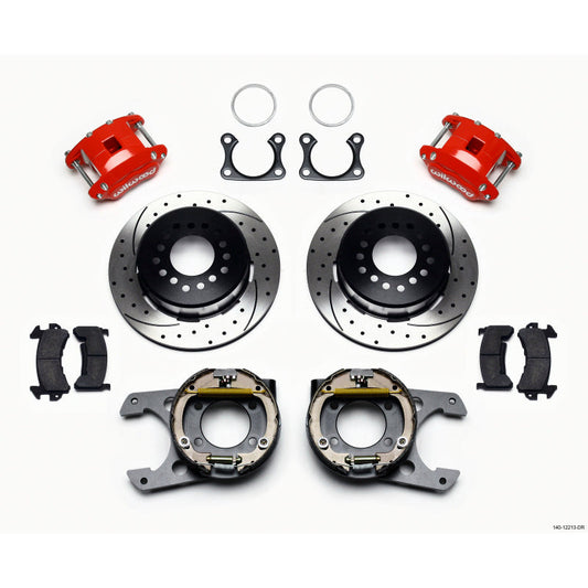 Wilwood D154 P/S P-B Kit Drilled-Red Big Ford 2.36in Offset Wilwood Big Brake Kits