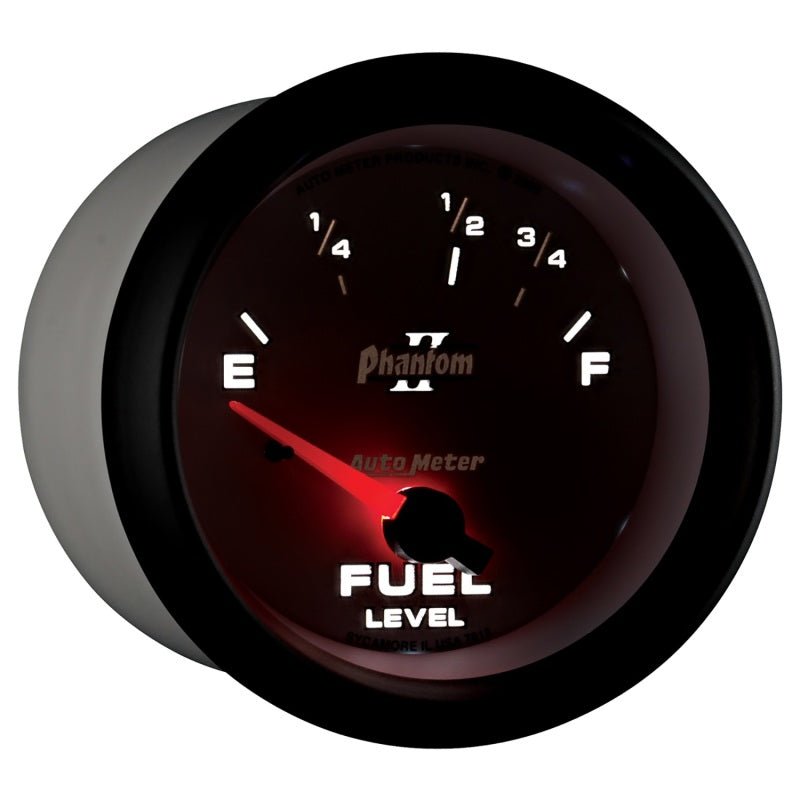 Autometer Phantom II 2-5/8in / 73 Ohms Empty - 10 Ohms Full Electrical Fuel Level Gauge AutoMeter Gauges