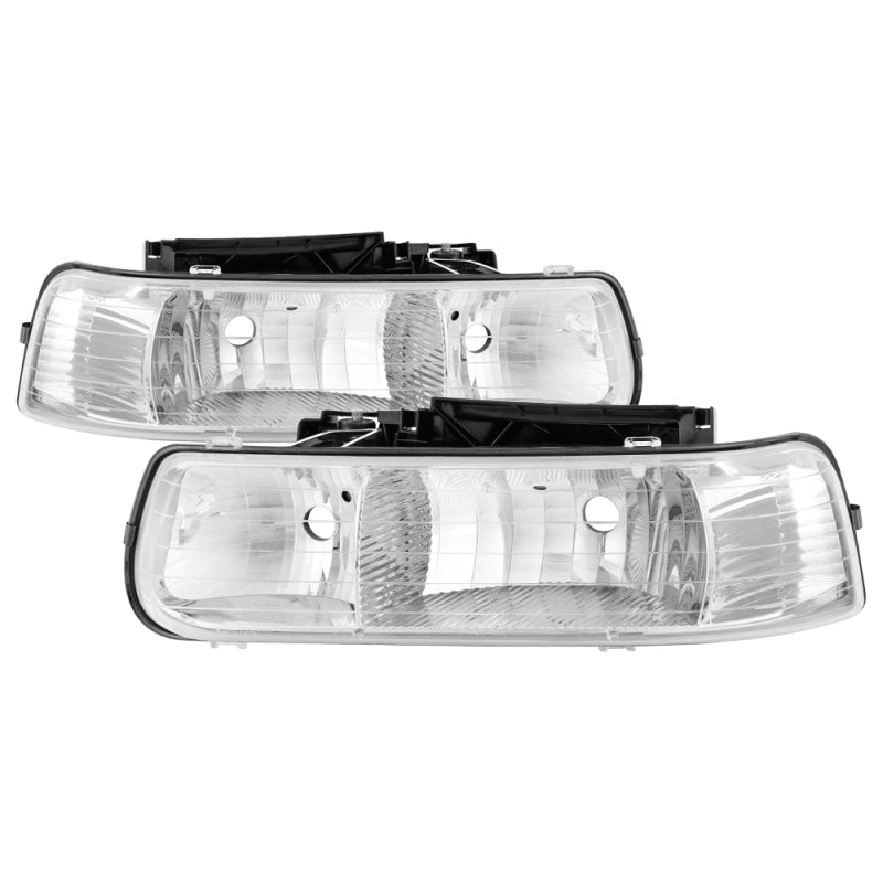 Xtune Chevy TahOE 00-06 Amber Crystal Headlights Chrome HD-JH-CSIL99-C SPYDER Headlights