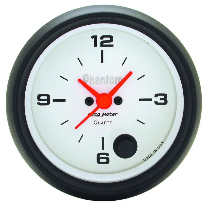 AutoMeter Gauge Clock 2-5/8in. 12HR Analog Phantom AutoMeter Gauges