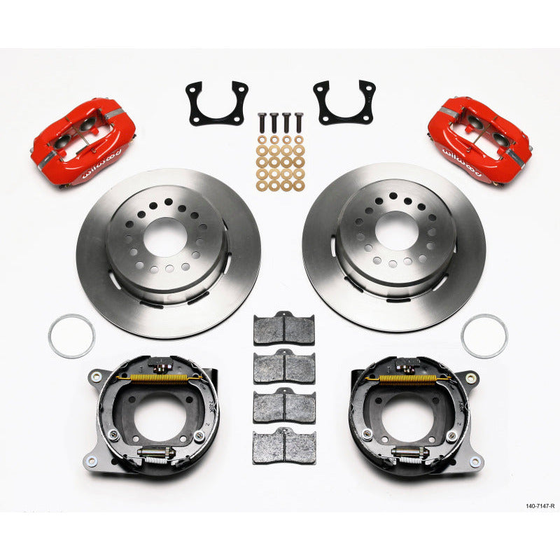 Wilwood Forged Dynalite P/S Park Brake Kit Red 58-64 Olds/Pontiac Ends Wilwood Big Brake Kits